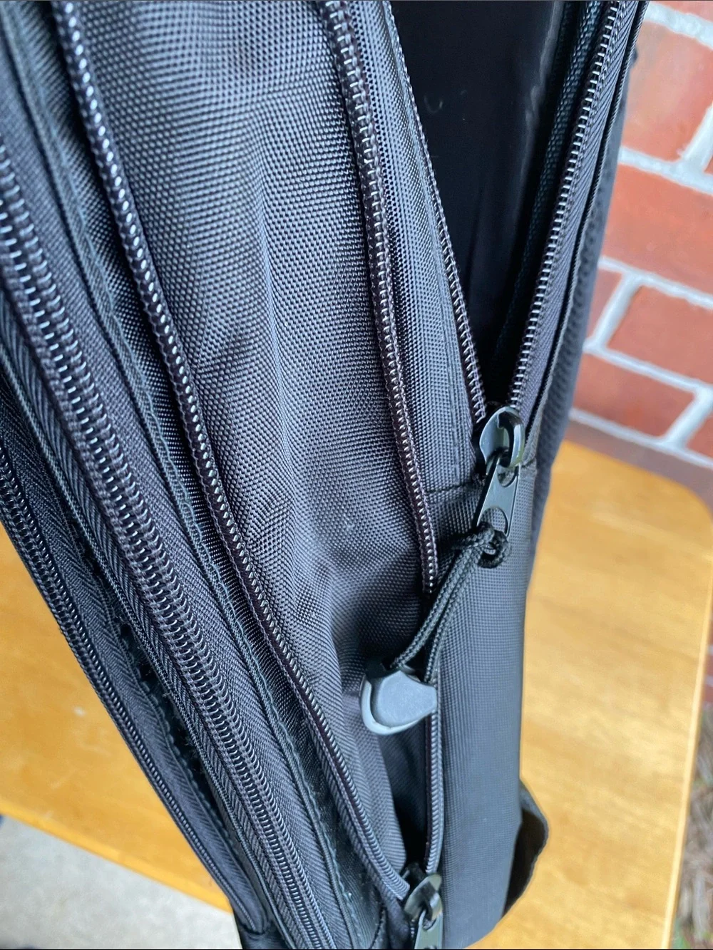 Black and Olive Laptop Backpack with Padded Handles